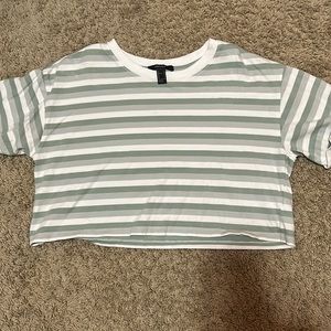 forever 21 cropped striped shirt